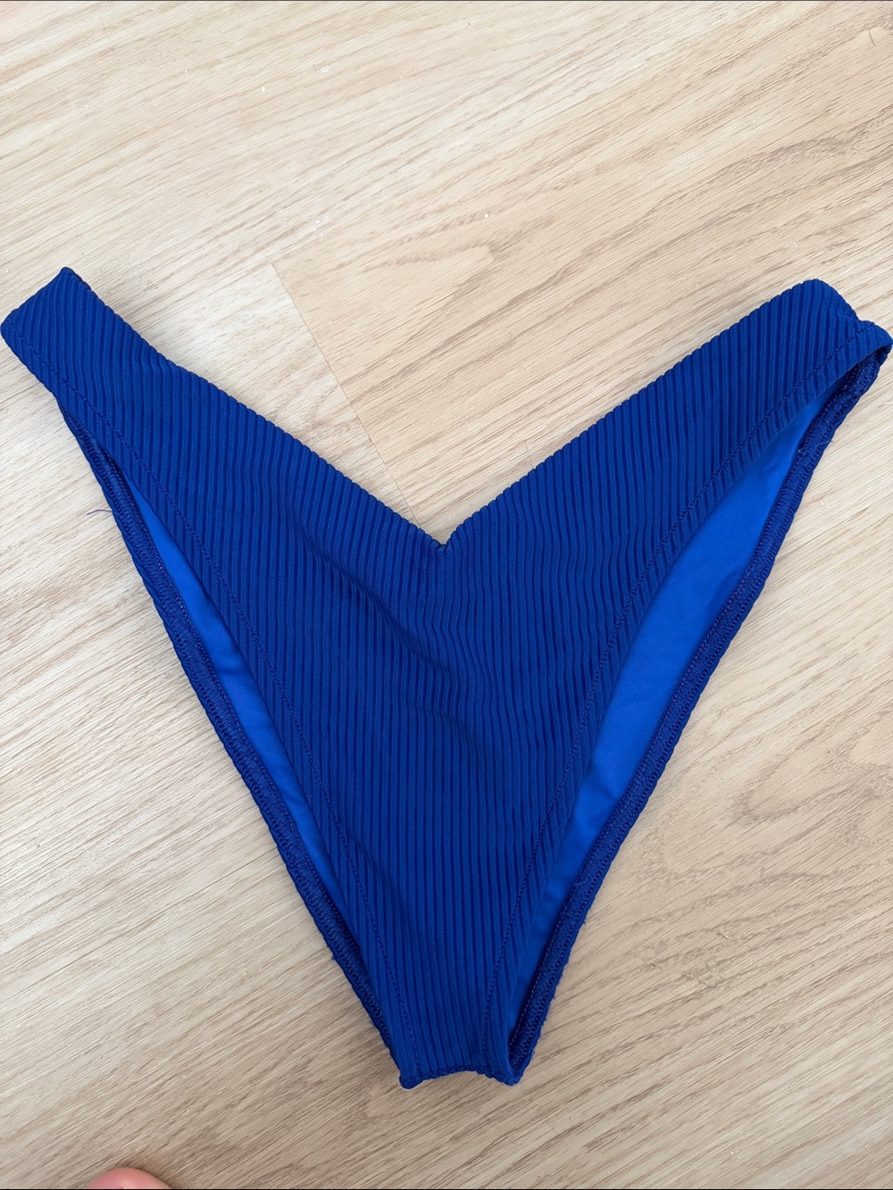 Frankie’s bikinis cheeky thong blue bottom